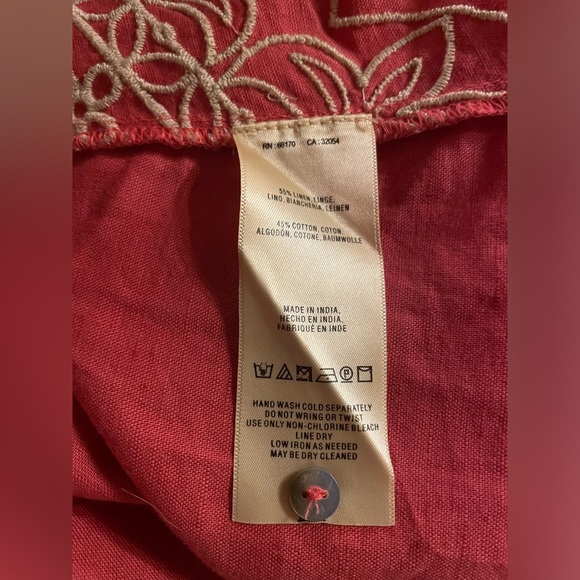 Anthropologie Vanessa Virginia Terracotta Embroidered Cami Tank Top - Picture 4 of 7